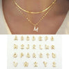 Gold Plated Pave Zirconia Letter Necklace Stainless Steel Herringbone Lip Chain Layered Initial Necklace Sets For Women - Image 6