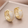 Round Cubic Zirconia Hoop Earrings in Gold-Tone or Silver-Tone - Image 1