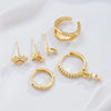 6pcs European And American Minimalist Stainless Steel Zircon Ear Clip Set for Women Elegant Multiple Stud Earring Jewelry Gifts - Image 3