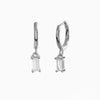 Charm Dainty Baguette Huggie Hoop Earrings with Emerald Amethyst CZ Dangle French Minimalist Jewelry for Women Accessories - Image 12