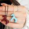 Colorful Horse Pendant Long Necklace for Women's Adjustable Sweater Chain Jewelry Accessory - Image 2