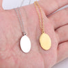 Mirror Polished Stainless Steel Elliptic Disc Necklace Blank Bar Tag Charm Stamping Pendant for Jewelry Gift - Image 1