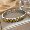 Five Layer Stainless Steel Chain Bracelet with Two Tone Links and 10 mm Width - Image 19