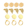 10pcs Stainless Steel Gold Silver Round Disc Earring Post W Loop Hammered Plate Earrings Base For Hypo-Allergenic Earring Making - Image 2