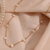 Stainless Steel Chain Freshwater Pearl Chain Necklace Bracelets For Women Gold Plated Jewelry Set - Image 13