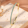 Blue Turquoise Micro-intact Zircon Bracelet Bangle for Women Shiny CZ Tennis Bracelet Delicate Jewelry Gift - Image 4