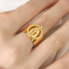 Rings For Women Stainless Steel Adjustable Gold Plated Punk Open Ring Jewelry Accessories Couples Gifts - Image 10