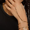 Gold Color Geometric Various Shaped Bezel CZ Plain Bar Charm Double Layer Sexy Women Hand Chain Bracelets - Image 2