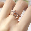 Thin Cross Accent Ring with Cubic Zirconia in Sizes 5 to 10 - Image 2