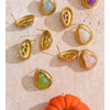 Candy Multi-Color Resin Acrylic Heart Stud Earrings Golden Stainless Steel Jewelry Blue White Pink Purple Green - Image 6