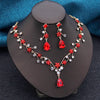 Elegant Collar 2 Pcs Sets Flower Necklace and Earrings for Women Jewelry Set Bridal Wedding Choker Necklace Set - Image 3