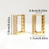 Unique Vertical Bar Rectangular Zircon Earrings for Women Silver Color Plated Hoop Earrings Jewelry Gifts - Image 2