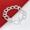 silver bracelet double ring bracelet women engagement jewelry gift - Image 3