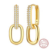 Silver Hoop Earrings Shining Star Moon Square Bow Stud Earrings for Women Jewelry Accessories - Image 8