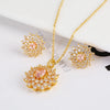 Retro Classic Temperament Women's Snowflake Set Zircon Crystal Pendant Necklace Earrings with Snowflake - Image 5