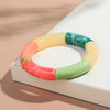 Chunky Bamboo Tube Beaded Acrylic Bracelets for Women Man Multicolor Resin Stretchy Statement Bangle Stack Jewelry Gift - Image 17