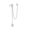 1PC Stainless Steel Cubic Zirconia Chain Drop Earrings Dainty Prom Jewelry Waterproofs - Image 8