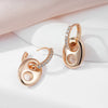 Pig Nose Rose Gold Color Dangle Earrings For Women Zircon Daily Jewelry Ettoi - Image 3