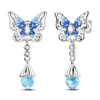 Silver Blue Zirconium Butterfly Earrings Colored Hoop Earrings Women Female Party Earring Jewelry - Image 17