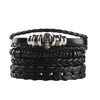 1Set Black Punk Skull Star Shaped Alloy Pu Leather Bracelet - Image 14