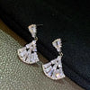 Unique Design Geometric Fan Hollow Pendant Stud Earrings for Women Shiny Light Temperament Girl Party Jewelry - Image 6