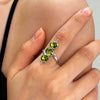 Green Zirconia Open Ring for Women Crystak Bead Shaped Geometric Adjustable Ring Party Jewelry Gifts - Image 7