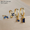 4PCS Zircon Hanging Earrings Set For Women Stainless Steel Geometry Dangle Earring Cartilage Piercing Jewelry Gift - Image 15