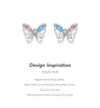 MODIAN 925 Sterling Silver Rainbow Colorful Zirconia Stud Earrings Luxury Hollow Butterfly Fine Jewelry For Women Christmas Gift