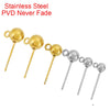 20pcs Pvd Stainless Steel Stud Earrings Post Pins With Loop 4 5 6 8 mm Earring Backs Making For Jewelry - Image 1