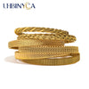 Woven Bracelet for Women, Adjustable Open-End Bangle, Gold Plated Stainless Steel, Delicate Jewelry Gift Idea - Image 1