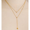 Thin Stainless Steel Double-Layer CZ Zirconia Chain Dainty Pendant Necklace for Women Delicate Jewelry - Image 3