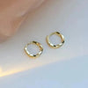 Silver Round Stud Earrings for Women Simple Inlaid Design Hoops Earrings Wedding Party Jewelry Accessories Gifts - Image 8