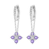 Silver Colorful Oval Gemstone Eardrops Drop Earrings Women Earrings Charm Versatile Party Jewelry Gifts - Image 33