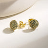 Paved Cubic Zirconia Round Stud Earrings For Women Multicolor Crystal Ear Studs Light Wedding Party Jewelry Gifts - Image 8