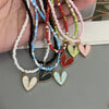Fresh Color Handmade Choker Necklace for Women Girl Rice Beads With Love Heart Pendant Necklace Wedding Party Jewelry - Image 3