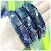Stone Lapis Lazuli Tiger Eye Agate Morgan Faced Square Elastic Bracelet for Men and Women Charm Jewelry - Image 25