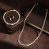 Round Cubic Zirconia Tennis Necklace and Earrings Bridal Jewelry Set - Image 23
