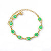 Stainless Steel Evil Eye Bracelet For Women Enamel Round Chain Blue Evil Eye Bead Bracelet Summer Beach Foot Jewelry Gift - Image 15