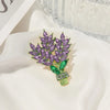 Purple Lavender Brooch Women's Brooches Crystal Rhinestone Bouquet Lapel Pins Clothing Coat Jewelry Girl Gift - Image 5