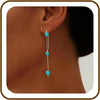 Turquoise Heart Earrings for Women Gold Plated Threader Chain Drop Hypallergenic Dainty Long Dangle Earring Western Jewelry - Image 6