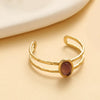 Inlaid Stone Stainless Steel Engagement Rings for Women Adjustable Opening Simplicity Vintage Ring Jewelry - Image 8