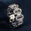 Large Row Flashing Zircon Ring Men And Women Hip-Hop Chain Type Stamp Jewelry Wedding Party Birthday Gift - Image 1
