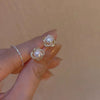 Silver Korean Version Pearl Earrings French Style Elegant Temperament Accessory for Women - Image 1