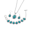 3 pcs Vintage Bohemian style turquoise necklace bracelet earrings three piece set jewelry gift - Image 5