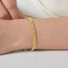Stainless Steel Double Row Olive Bead White Zircon Bracelet for Women,Gold Color Tennis Chain Bracelets,Classic Jewelry Gifts - Image 2