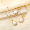 Purple Cubic Zirconia Imitaiton Pearl Pendants Earring Sets For Women Stainless Steel Chain Necklace Jewelry Sets - Image 22