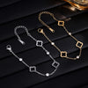 Classic Hollowed-out Four-leaf Flower Zircon Inlaid Stainless Steel Bracelet Party Clover Jewelry Gift For Women - Image 1
