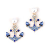 Creative Anchor Pearl Earrings For Women Vintage Rhinestone Charms Cross Pendant Earrings Office Party Jewelry Lady Gift - Image 1