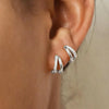 Silver Double Circle Hoop Earrings for Women Thick Geometric Drop Earrings Jewelry Gifts - Image 12