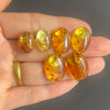 Natural Floral Amber Earrings for Girls Chic Sweet Stud Earring Lady Baltic Oval Amber Jewelry Gift - Image 1